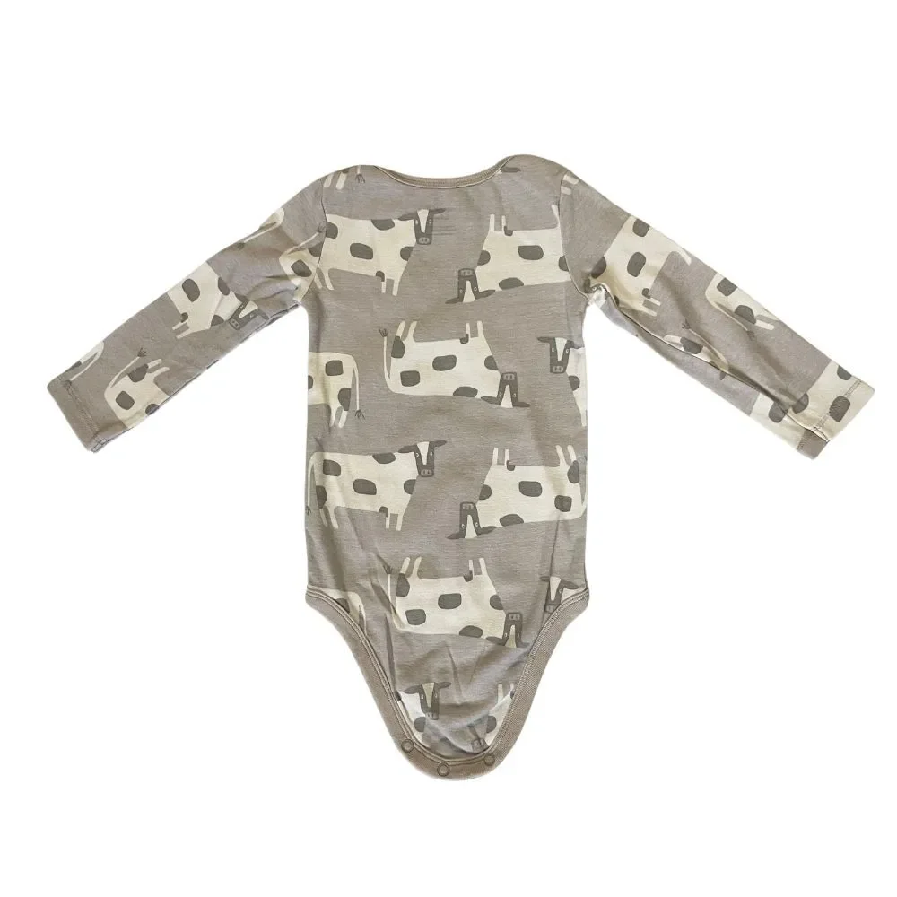 Carters 24M Bodysuits 2-Pack 100% Cotton Long Sleeve Girls Boys Snap Close Gray
